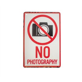 Treasure Gurus 8x12 Warning No Camera Photography Metal Sign Indoor Outdoor Business Notice Door Gate Wall Decor