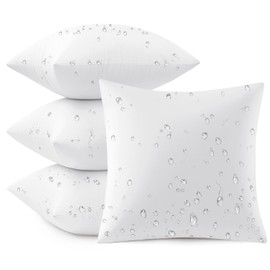 MIULEE Outdoor Pillow Inserts 18x18 Pack of 4 Waterproof Throw Pillow Inserts Decorative 100% Virgin Fibers Filling for Patio Sofa Couch