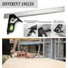Combination Square 300mm(12") Adjustable Carpentry Square Stainless Steel Angle Ruler