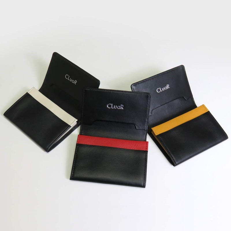 CLuaR Business Card Holder, Genuine Leather, Holds 50 Cards, Leather,