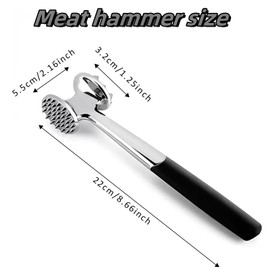 Frdelma Double-sided meat tenderiser, meat hammer with non-slip handle, steak hammer, meat tenderiser, heavy duty meat hammer for steak, chicken, pork, ribs