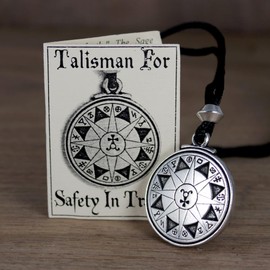 Safe Travel Talisman Black Pullet Amulet Pendant Necklace