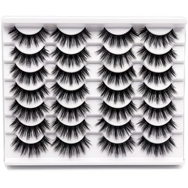 Losha Eyelashes Natural Look Faux Mink Lashes Pack Handmade Fluffy False Eyelashes 14 Pairs Eye Lashes (M09)