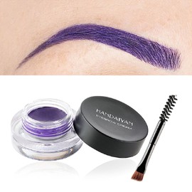 Eyebrow Cream, Waterproof Eyebrow Gel Long Lasting Brow Pomade with Brush, Natural Versatile Tinted Brow Gel Creates Natural Looking Brows for Holiday Parties Makeup (12# Purple)