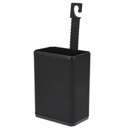 AuMoHall Mini Car Trash Can Multifunctional Mounted Garbage Bin Storage Box with Back Clip and Hanging Hook for Door Back Seat, Black