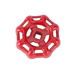 PZRT Cast Iron Outside Faucet Round Wheel Handle, Hose Bib Water Spigot 7x7mm, Red