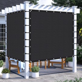 KANAGAWA Pergola Shade Cloth Cover 6'X18' Customized Outdoor Sun Shade Cover Canopy with Grommets KWGN08 90% UV Block Privacy Screen for Patio, Outside and Outdoor (Customized Available), Black