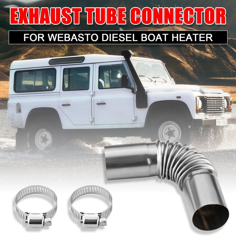 Taicols Diesel Heater Exhaust Pipe, Stainless Steel 24mm with 2
