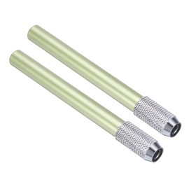 PATIKIL Pencil Extenders, 2Pcs Art Adjustable Metal Pencil Holder Lengthener Pen Sleeve for Short Pencil Crayon Colored Pencils Writing Desk Office, Green
