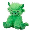 Bauer Spielwaren - Highland Cow Cuddly Toy with Fluffy Green Fur, Sitting, 25 cm, Green (12203)