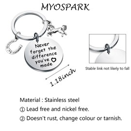 MYOSPARK Horse Inspirational Gift Never Forget The Difference You've Made Horse Lover Gift Horse Trainer Thank You Gift (CA Horse Difference KC)