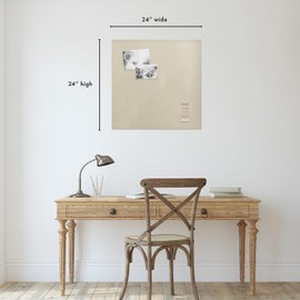 Fabric Bulletin Board Pinboard for Walls Thick & Stylish Frameless Display Notice Memory Board Office Home Elegant Decorative or School Organization Easy to Install (Sand, 24 x 24 - Square)