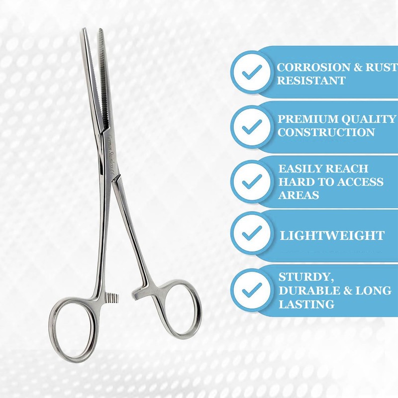 Premium Autoclave-able Heavy Duty Hemostat Forceps Clamps 6.25" Straight, Stainless