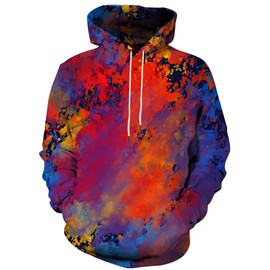 SYAIMN Men Women Hoodies 3D Unisex Colorful Graphic Hooded Seatshirts for Men Women, Medium