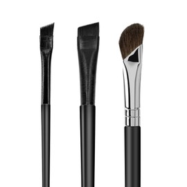 MUIIGOOD 3 Pcs Eyeliner Brushes Set, Fine Angled Eyeliner Eyebrow Concealer Brushes, Upgraded Sickle Ultra Thin Extra thin Eyeliber Brush Slanted Flat Angle for Beauty Cosmetic Tool