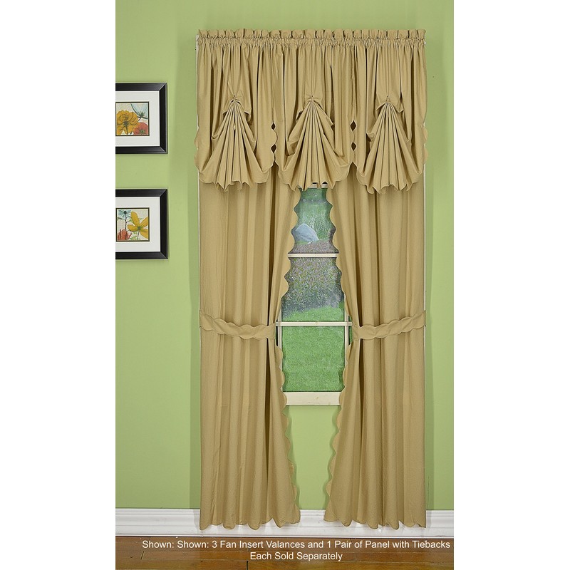 Today's Curtain, Orleans Scallop Curtain, Linen 63" Panel Pair and