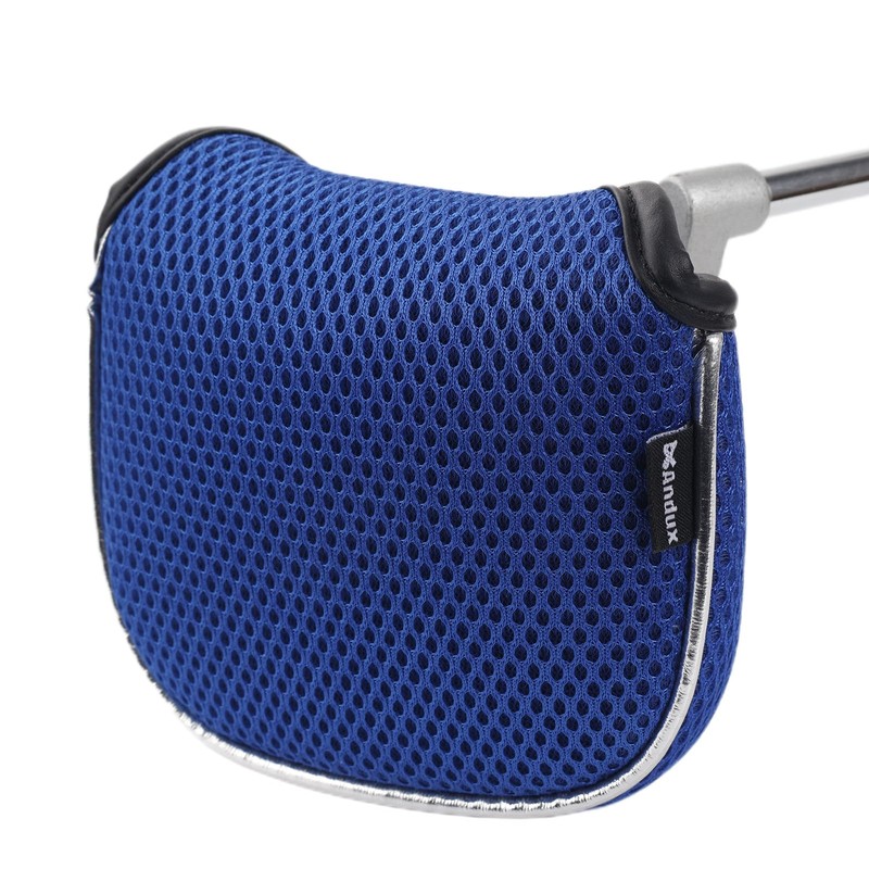 Andux Mesh Mallet Putter Cover Golf Putter Head Covers Blue,