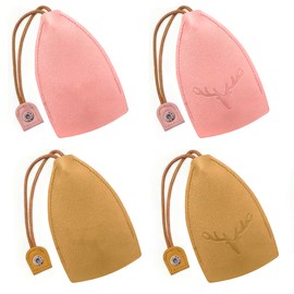 ZEACCT 4-Piece PU Leather Key Organiser Set – Pull-Out Sleeves with Large Capacity, Compact Car Key Holders for Men & Women (Cartoon Design)