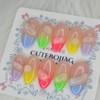 Pastel water drop handmade nail tips - Almond S /