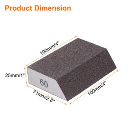 sourcing map 6pcs Sanding Sponge Blocks 120-180 Grit Sanding Sponge with Angled Edge 4"x2.8"x1", Washable and Reusable Foam Sanding Block for Polishing Kitchen Metal Wood Drywall Home