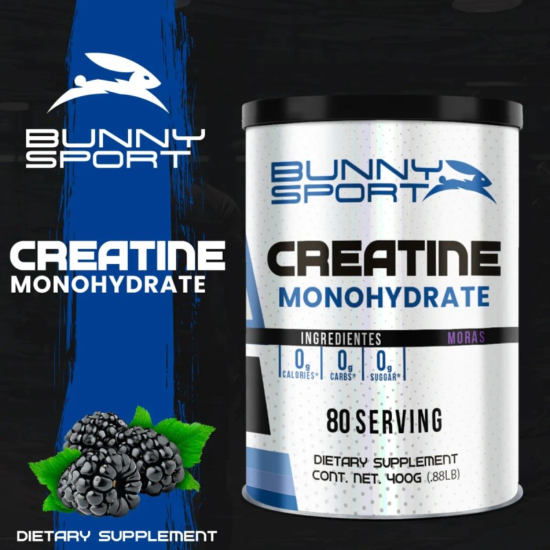 Suplemento Creatina Bunny Sport 400g 80 Servicios Polvo Moras