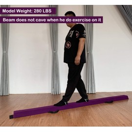 Marfula 6 FT / 8 FT / 9 FT Gymnastics Balance Beam Foam Folding Floor Beam - Extra Firm - Suede Cover - Anti Slip Bottom with Carry Bag For Kids/Adults Home Use (Purple, 6 FT)