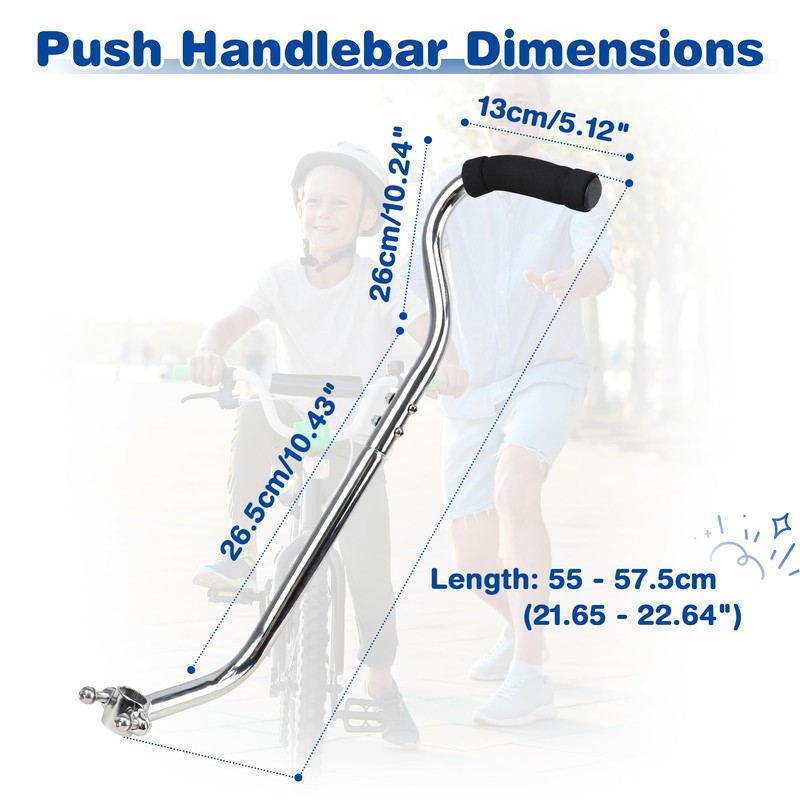 MEGHNA Kids Bike Training Push Handle Detachable Kids Bike Learning