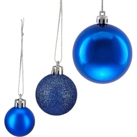 BSTMOME 100 Pack Christmas Balls Ornaments, Shatterproof Christmas Tree Baubles Hanging Ornaments Set for Festival Celebration Xmas Tree Holiday Wedding Party Decoration (Blue)