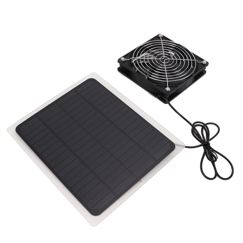 10W Solar Panel Fan Kit Waterproof Cooling Ventilator for Dog