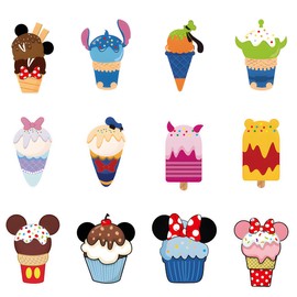 12Pcs Summer Ice Cream Cartoon Animals Cruise Door Magnets,Cute Style Ice Cream Decorative Car Door Refrigerator Ect Magnets Set Supplies