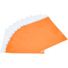 500 Pcs DGBDPACK Neon Wristbands, 1-500 Consecutive Numbers Waterproof Tearproof and Printable Wrist Straps Admission Bracelets Tickets (Neon Orange)