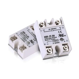 Hailege 2pcs SSR-25DA Solid State Relay Single-Phase Solid State Relay Input 3-32V DC Output 24-380V AC