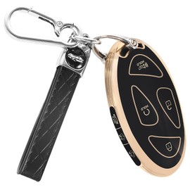 JUNJIAWU for Hyundai Key Fob Cover: Full Protector Ioniq 6 Key Fob Case Shell with Keychain Fit for 2023 2024 Ioniq 6 Grandeur GN7 KONA Sonata Elantra (7 Buttons, black)