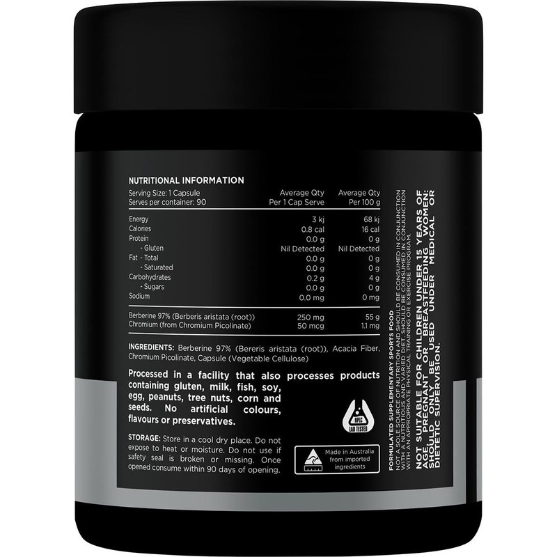 SWITCH NUTRITION Berberine+ Plus Chromium Picolinate 90 Caps
