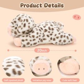 MorisMos Dot Pig Cuddly Toy Large XXL with 3 Babies in the Belly Cute Giant Pig Plush Toy Stuffed Toy Pigteddy Birthday Christmas Gift Children