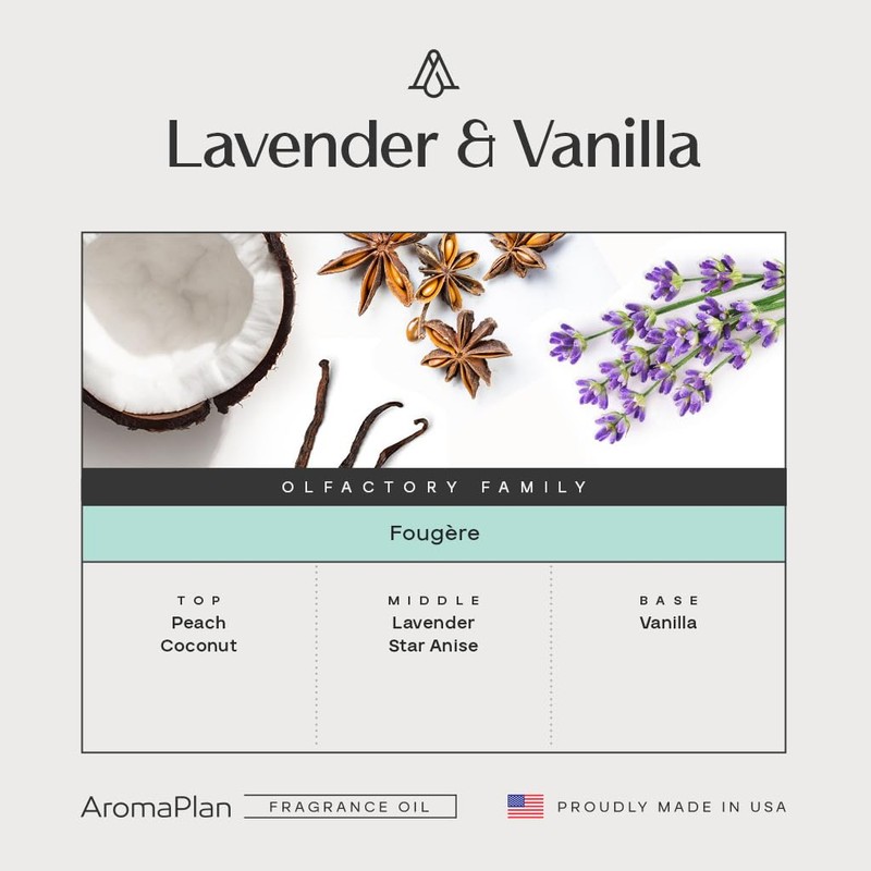 AromaPlan Scents, Clean Smelling Essential Oils,Inspired by Lavender & Vanilla