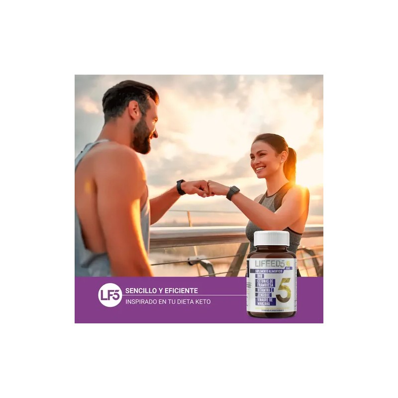 Jengibre Vinagre Manzana Vitamina C Lifeed5 Keto 45 Cápsulas Sabor