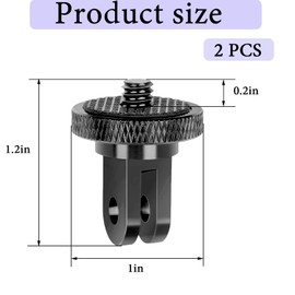 Tripod Mount Adapter 1/4"-20 Conversion Adapter Mounts Compatible with Sports Cameras Action Cameras Insta360 and Other Standard 1/4 Accessories, 2pcs