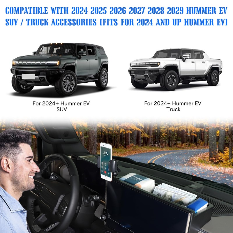 Center Console Dashboard Navigation Display Back Organizer Tray for 2024