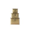 Creative Co-Op Square Decorative Metal Boxes with Gold Finish (Set of 3 Sizes)
