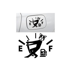 FALVFUN 2PCS Funny Car Fuel Tank Cap Stickers, Reflective High Gas Consumption Vehicle Decal, Fuel Gage Empty Automotive Door Sticker Signs, Universal for SUV, Sedan, Truck (Black)