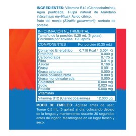 Bioganic Vitamina B12 Liquida Sublingual Paquete de Dos, Vegana, Sin Azúcar, Sin Gluten, Sabor Arándano, 240 Porciones en Total, 120 Porciones por... 