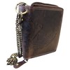 MDM Men's Biker Leather Wallet with Chain, Vintage, RFID Protection,