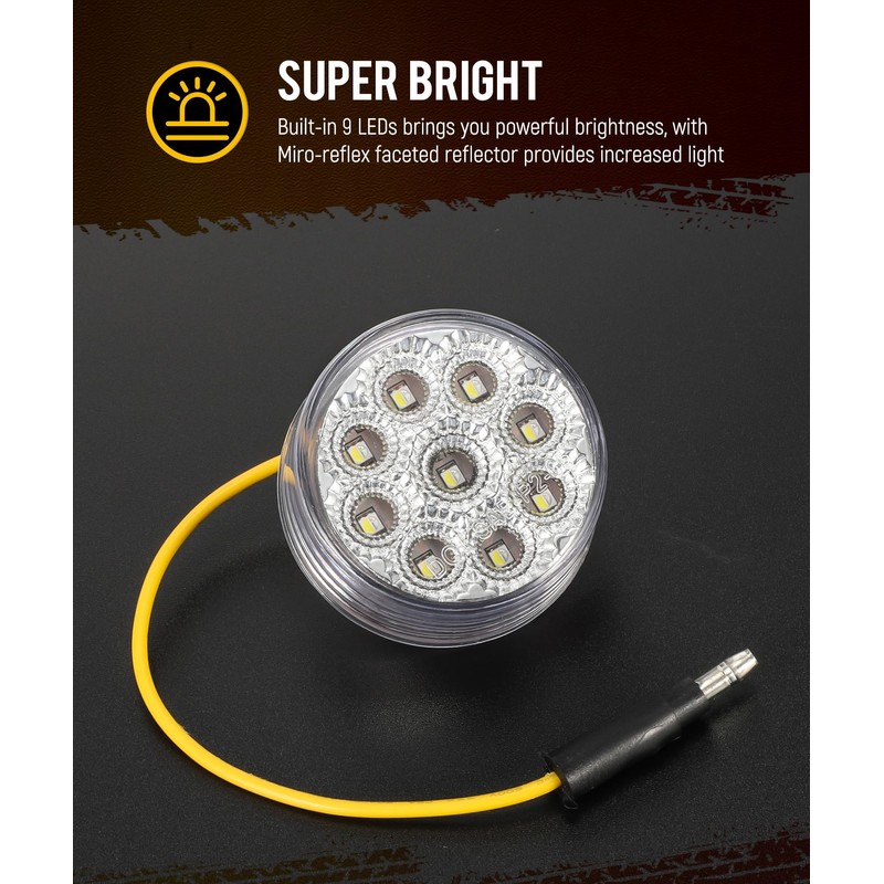 Partsam 2Pcs Dual Revolution 2 inch Round 9LED Marker Light,
