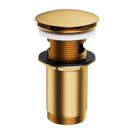 Omnires A706GLB Click-clack Stopper for Bathroom Sink with Overflow Klik-klak gold-A706GLB, Brushed Gold