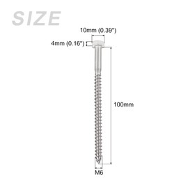 METALLIXITY 10pcs M6x100mm Hex Lag Screws 304 Stainless Steel Self Tapping Wood Bolts for Home Use