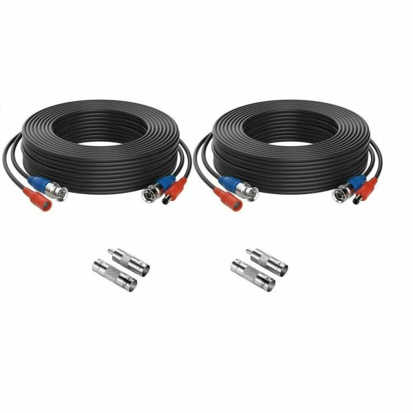 ZOSI 2x 60FT 20M 4K CCTV Camera DVR Video Power