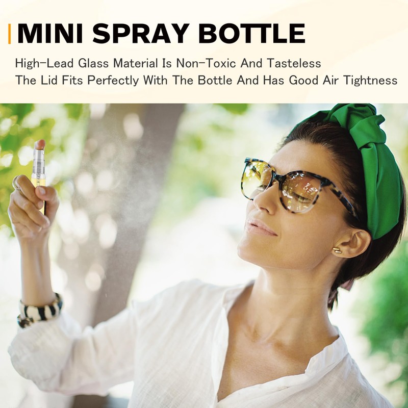 Csdtylh Mini Spray Bottle 5ml, Refillable Glass Spray Bottle, Glass