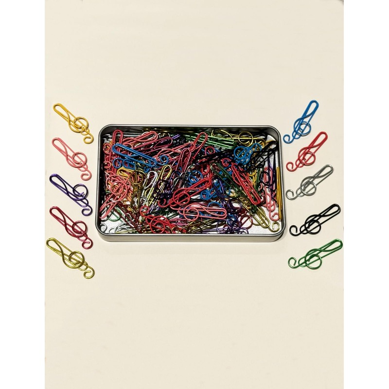 Cute Paper Clips, 100 Pcs Music Paper Clips 6 Colors