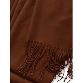 MBJ Shawls and Wraps Elegant Cashmere Scarfs for Women Stylish Warm Blanket Solid Winter Scarves ONESIZE BROWN